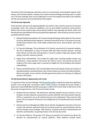 The Evolving 5G Security Landscape: Safeguarding the Future of Connectivity