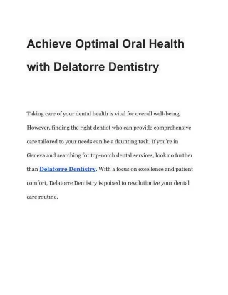 Achieve Optimal Oral Health with Delatorre Dentistry (1)