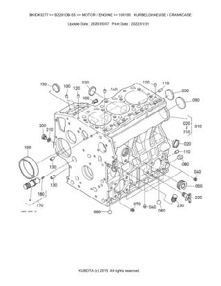 Kubota B2261DB-S5 Tractor Parts Catalogue Manual (Publishing ID BKIDK5277)