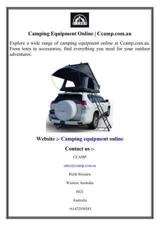 Camping Equipment Online   Ccamp.com.au