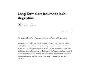 Long-Term Care Insurance in St. Augustine _ by Luann Allen