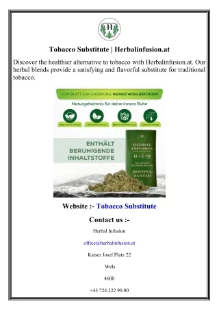 Tobacco Substitute    Herbalinfusion.at