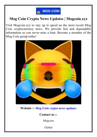 Mog Coin Crypto News Updates  Mogcoin.xyz