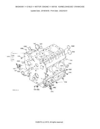 Kubota G18LD Garden Tractor Parts Catalogue Manual (Publishing ID BKIDK0461)