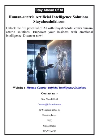 Human-centric Artificial Intelligence Solutions  Stayaheadofai.com