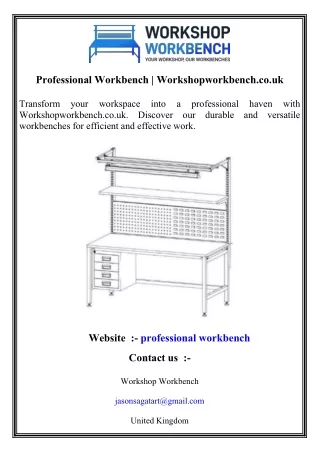 Professional Workbench  Workshopworkbench.co.uk