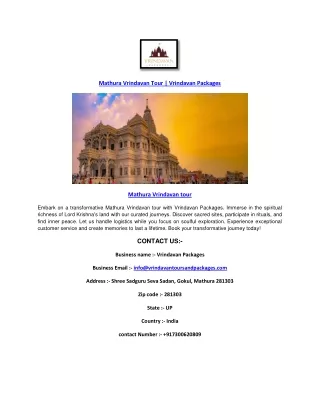 Mathura Vrindavan City | Vrindavan Packages