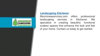 Landscaping Kitchener  Mountviewservices.com