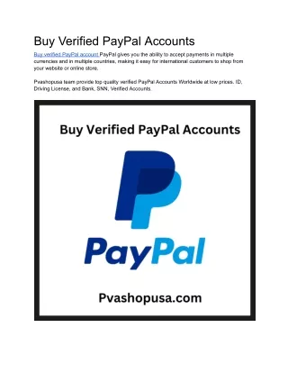 Buy Verified PayPal Accounts