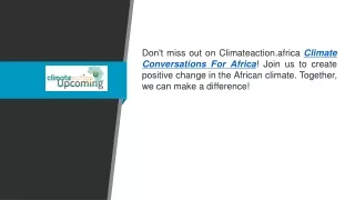 Climate Conversations For Africa  Climateaction.africa