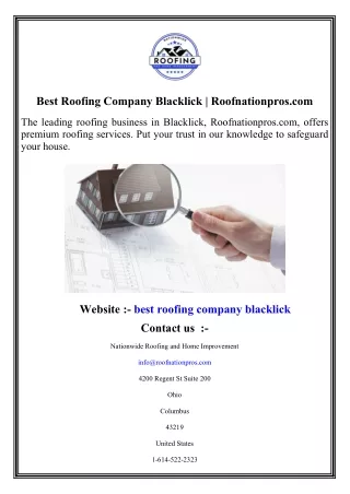 Best Roofing Company Blacklick   Roofnationpros.com