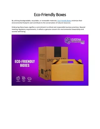 Eco-Friendly Boxes