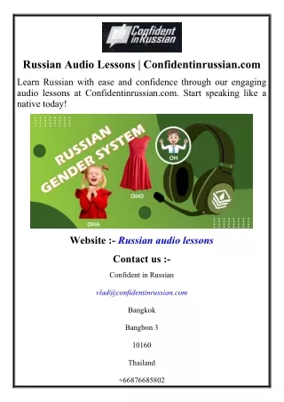 Russian Audio Lessons  Confidentinrussian.com