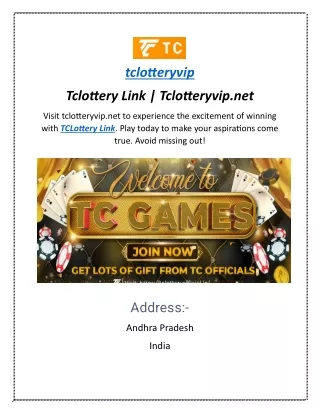 Tclottery Link | Tclotteryvip.net