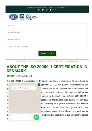 why ISO 20000-1 certification is more popular in Denmark