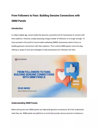 From Followers to Fans_ Building Genuine Connections with SMM Panels