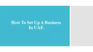 How To Set Up A Business In UAE