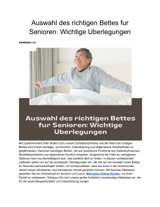 Auswahl des richtigen Bettes fur Senioren_ Wichtige Uberlegungen