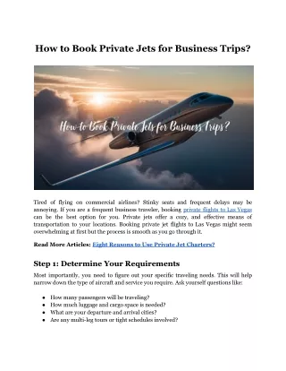 How to Book Private Jets for Business Trips