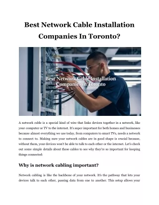 Best Network Cable Installation Companies In Toronto_
