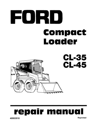 Ford CL35 Compact Loader Service Repair Manual Instant Download