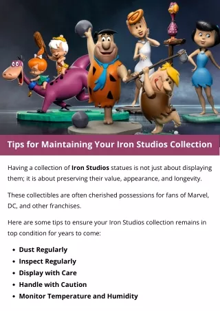 Tips For Maintaining Your Iron Studios Collection