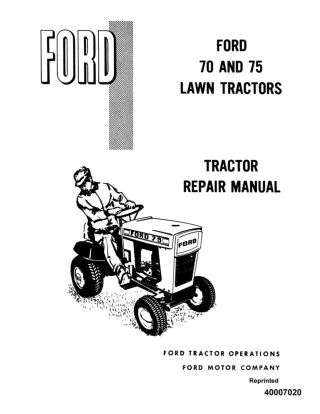 Ford New Holland 75 Lawn Tractor Service Repair Manual Instant Download