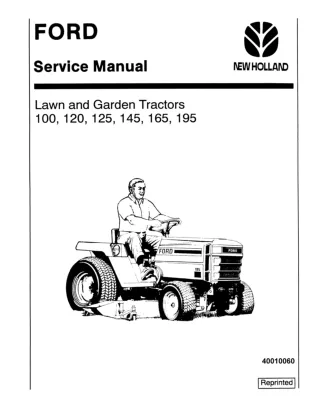 Ford New Holland 100 Lawn and Garden Tractor Service Repair Manual Instant Download