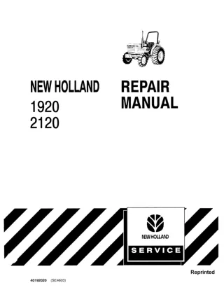 Ford New Holland 1920 Tractor Service Repair Manual Instant Download