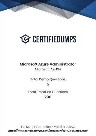 Master Azure Administration of AZ-104 with Certifiedumps : Elevate Your Cloud Ex