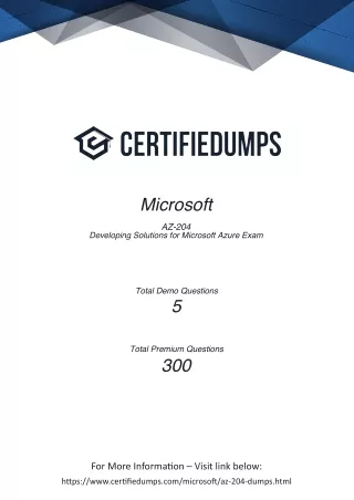 Master Azure Development of AZ-204 with Certifiedumps : Accelerate Your Cloud Ca