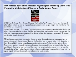 New Release 'Eyes of the Predator' Psychological Thriller by