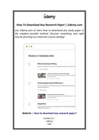 How To Download Any Research PaperUdemy.com.