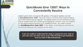 Step-by-Step Fix for QuickBooks Error Code 12057