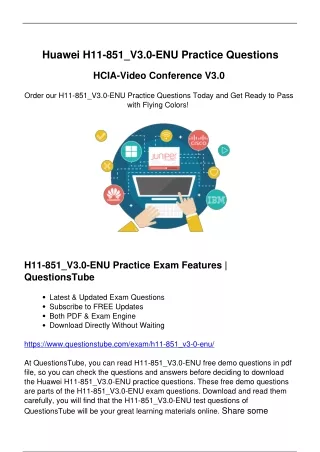 Updated Huawei H11-851_V3.0-ENU Practice Test with Latest Exam Questions