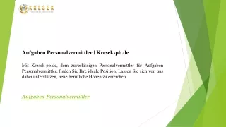 Aufgaben Personalvermittler  Kresek-pb.de