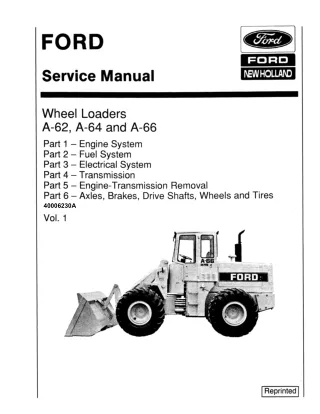 Ford New Holland A62 Wheel Loader Service Repair Manual Instant Download