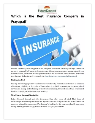 Which is the best insurance company in Prayagraj