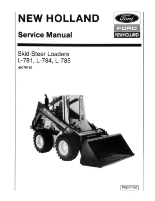 Ford New Holland L781 Skid Steer Loader Service Repair Manual Instant Download