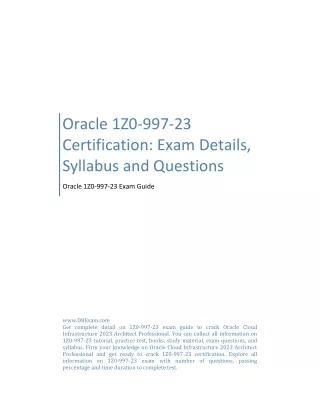 Oracle 1Z0-997-23 Certification: Exam Details, Syllabus and Questions