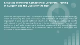 BEST CORPORATE TRAINING