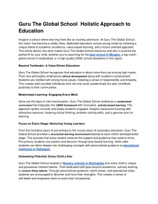 Guru The Global School's Holistic Approach to Education - Google Docs