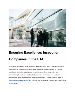 Ensuring Excellence_ Inspection Companies in the UAE