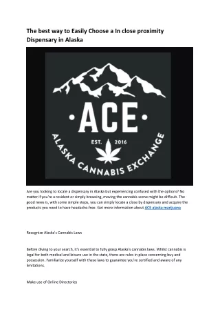 ACE - Alaska Cannabis Exchange