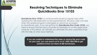 How To Eliminate Error 15103 in QuickBooks Desktop