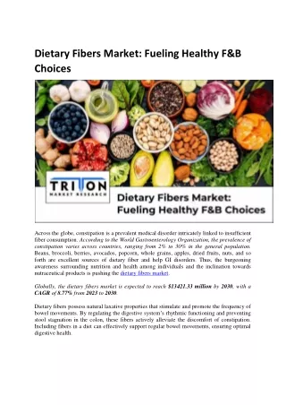 Dietary Fibers Market: Fueling Healthy F&B Choices