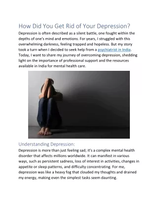 How Did You Get Rid of Your Depression?