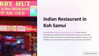 Indian Restaurant in Koh Samui