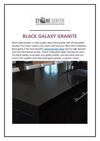 Black Galaxy Granite