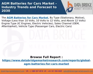 AGM Batteries for Cars Market